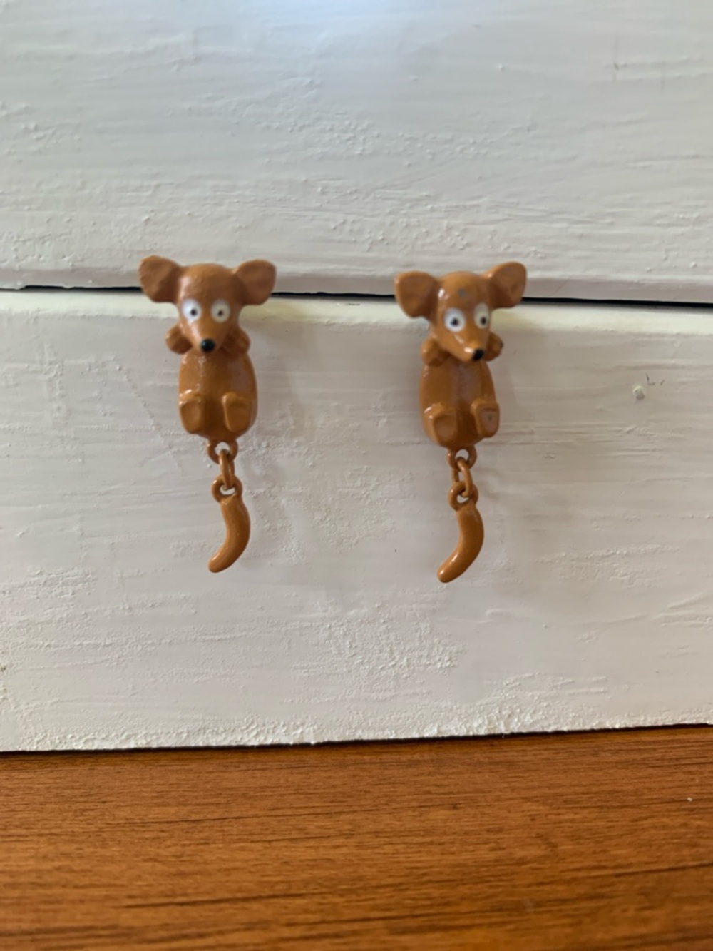 Claire’s Hanging Brown Dog Dachshund Dangle Earrings